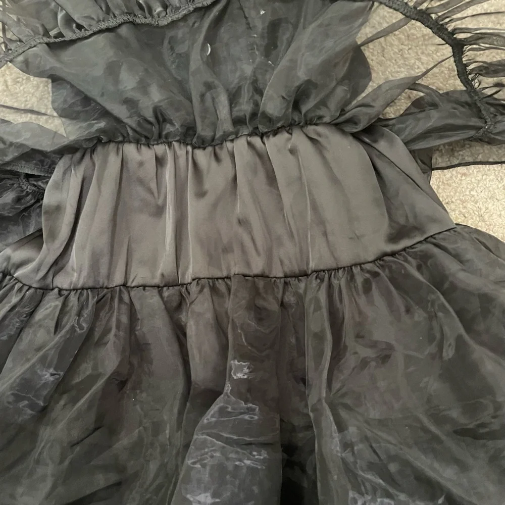 Black Layered Tulle Kids Party Dress